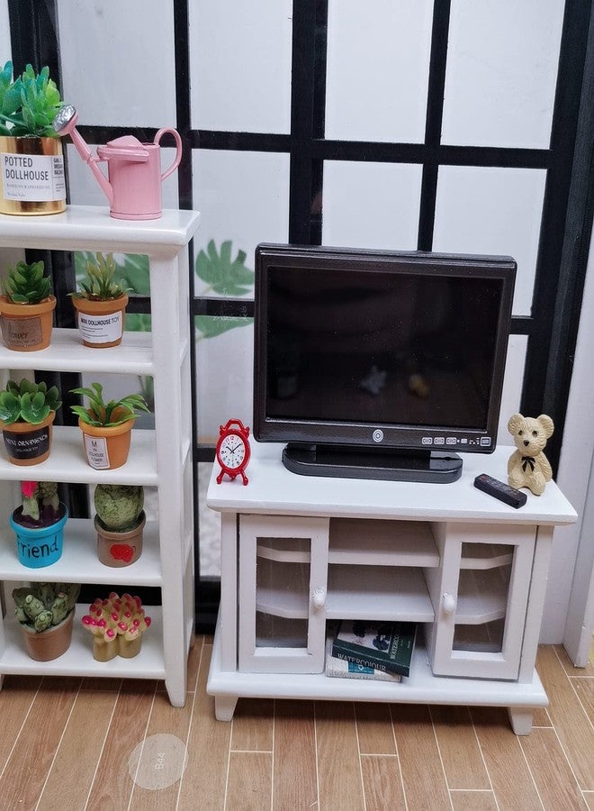 Lynkaye Dollhouse Decoration Accessories,1:12 Fireplace TV Miniature Furniture Room Wooden Vintage Fireplace Mini Furniture - Image 3